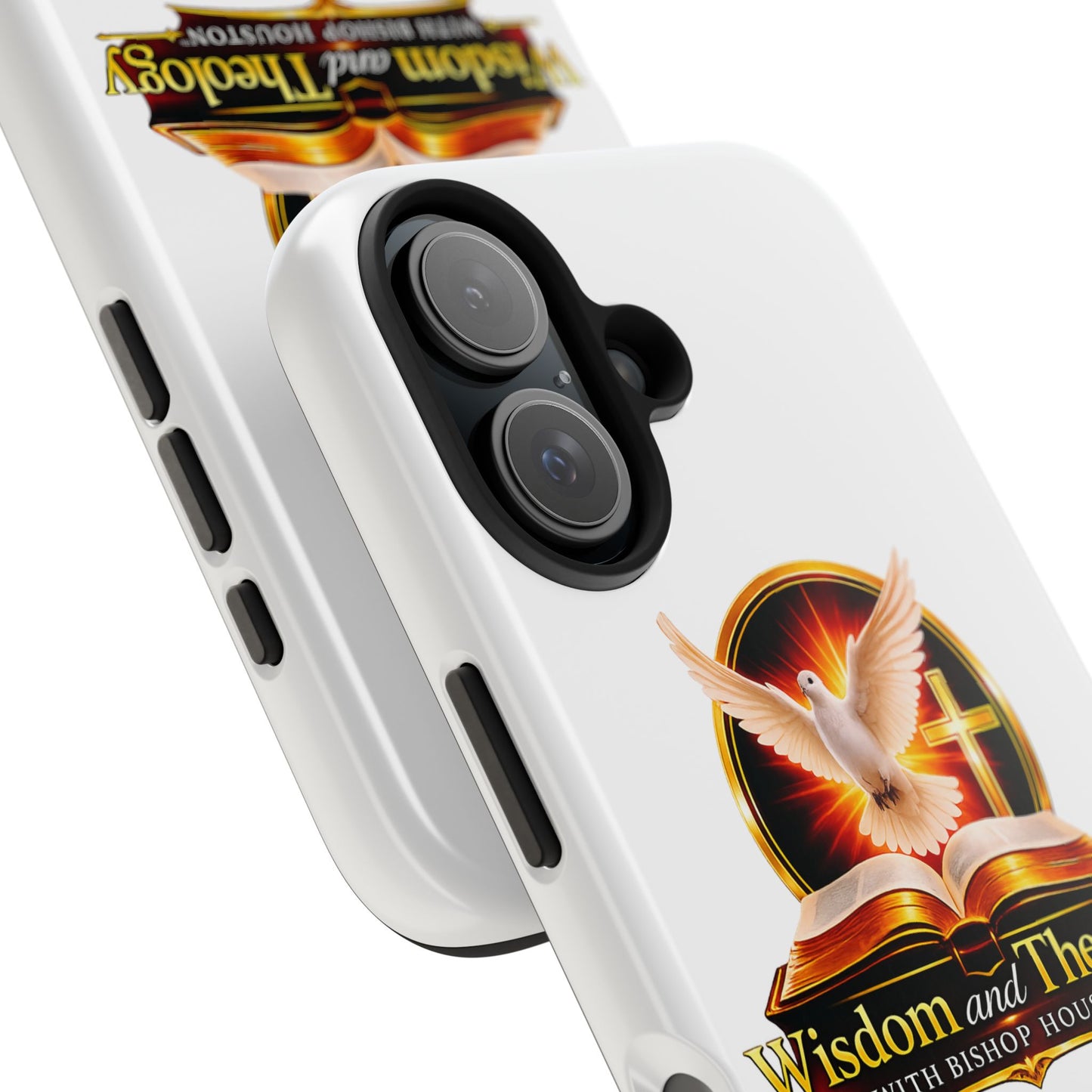 Wisdom and Theology Tough Phone Case — Christian Dove & Cross Design