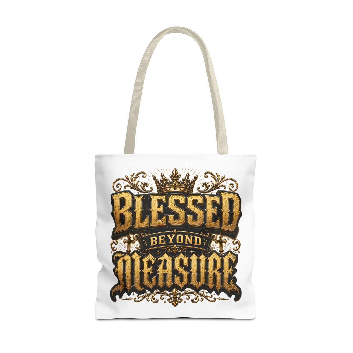 Blessed Beyond Measure Tote Bag — Inspirational Faith Canvas Tote