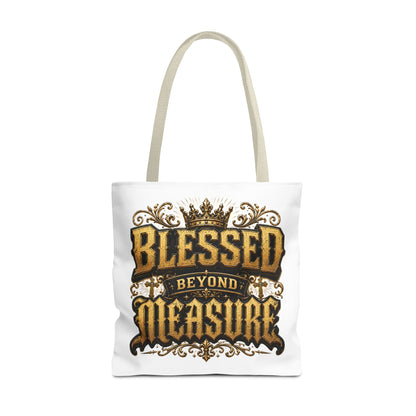 Blessed Beyond Measure Tote Bag — Inspirational Faith Canvas Tote
