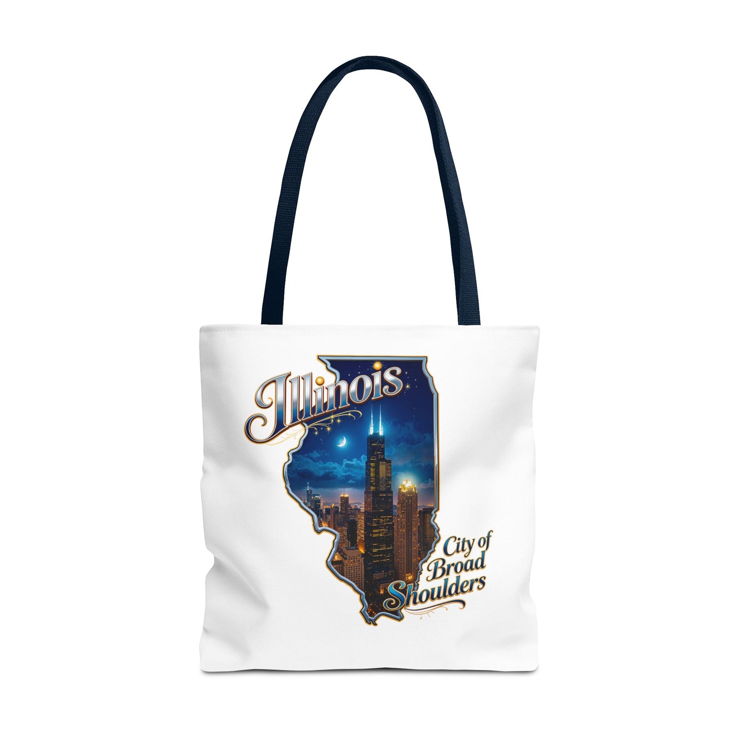 Illinois Skyline Tote Bag — "City of Broad Shoulders" Chicago Night Design