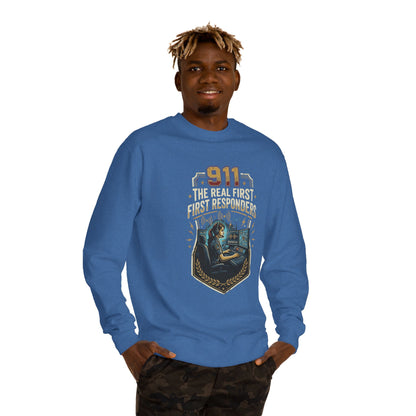 911 Dispatcher Crewneck Sweatshirt — “The Real First Responders” Tribute