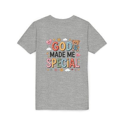 Youth Tee — "God Made Me Special" Cute Christian Kids T-Shirt