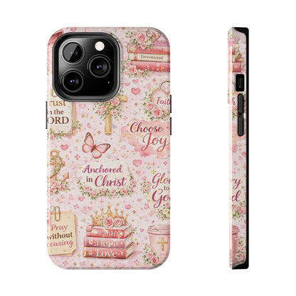 Anchored In Christ Phone Case | Christian floral iPhone Case