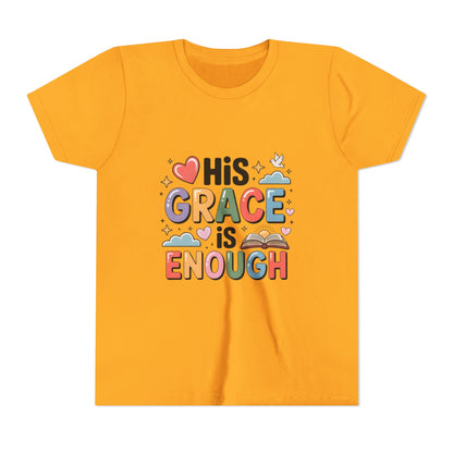 His Grace Is Enough Youth Tee — Christian Kids Inspirational Shirt