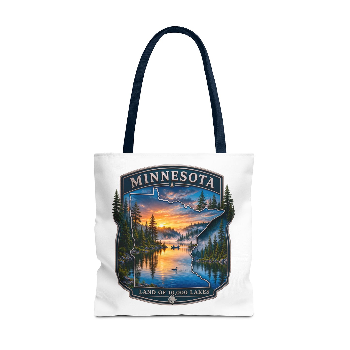 Minnesota Scenic Tote Bag — 'Land of 10,000 Lakes' Sunset Lake Design