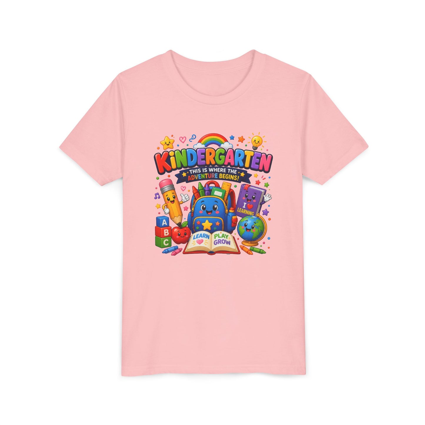 Kindergarten Kids T‑Shirt — 'Kindergarten: This Is Where the Fun Begins' Colorful Back-to-School Tee