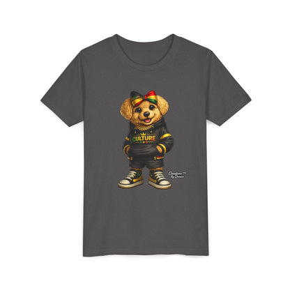 Youth Tee — Cute Rasta Bear "Culture" Graphic Kids T-Shirt