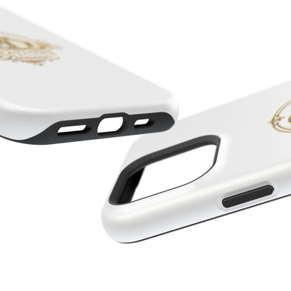 Magnetic Impact-Resistant Phone Case — Gold Floral Crest Logo