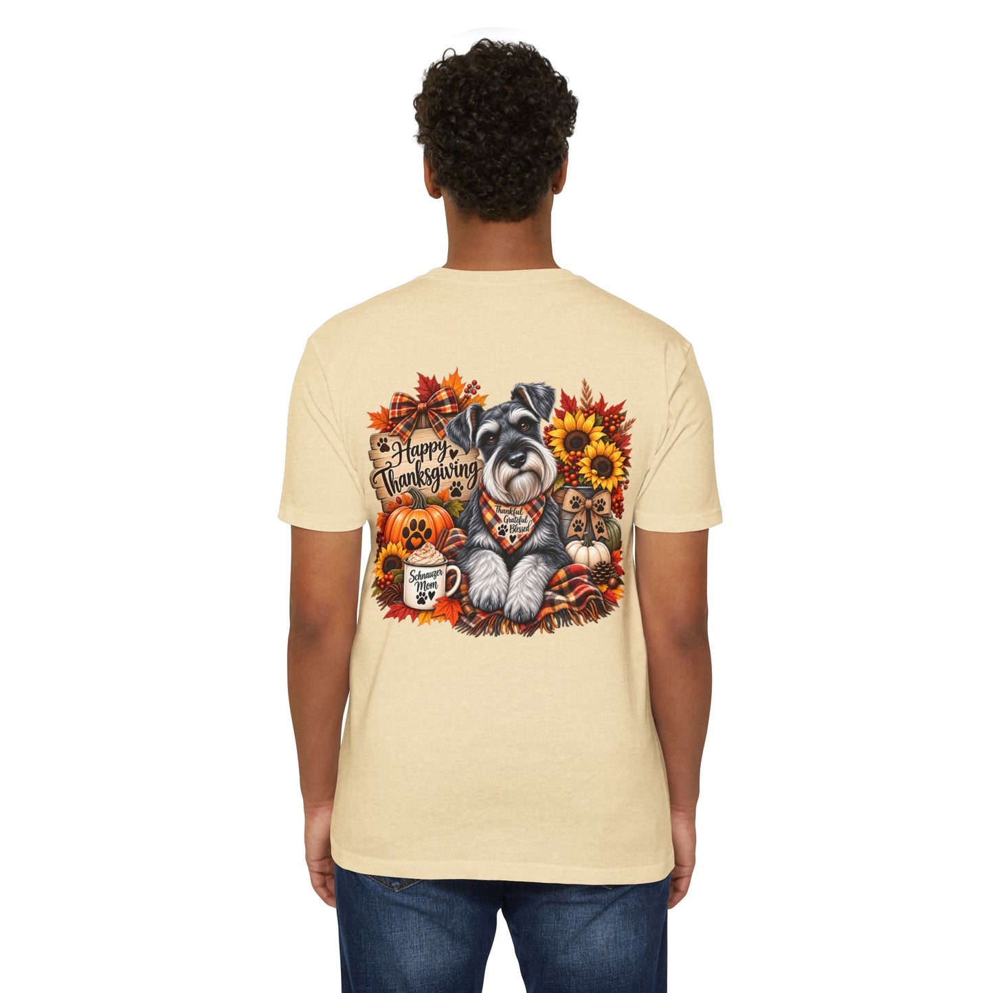 Thanksgiving Schnauzer T-Shirt — Happy Thanksgiving Fall Dog Tee