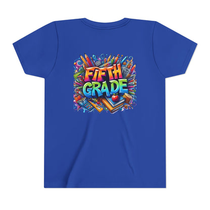 Fifth Grade Kid's Tee - Colorful School Supplies Back to School T-Shirt