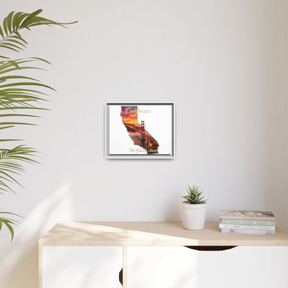 California Golden Gate Map Matte Canvas Print (Framed)