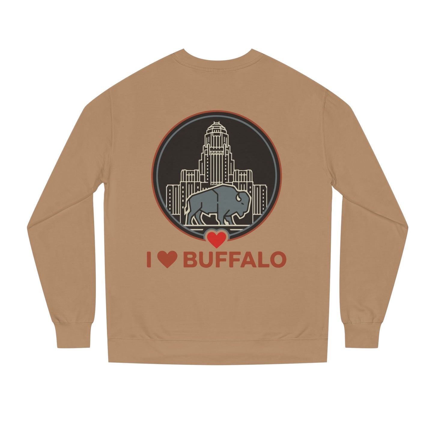 I  Buffalo Sweatshirt — Buffalo Skyline & Bison Graphic Crewneck