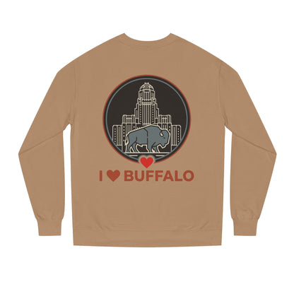I  Buffalo Sweatshirt — Buffalo Skyline & Bison Graphic Crewneck