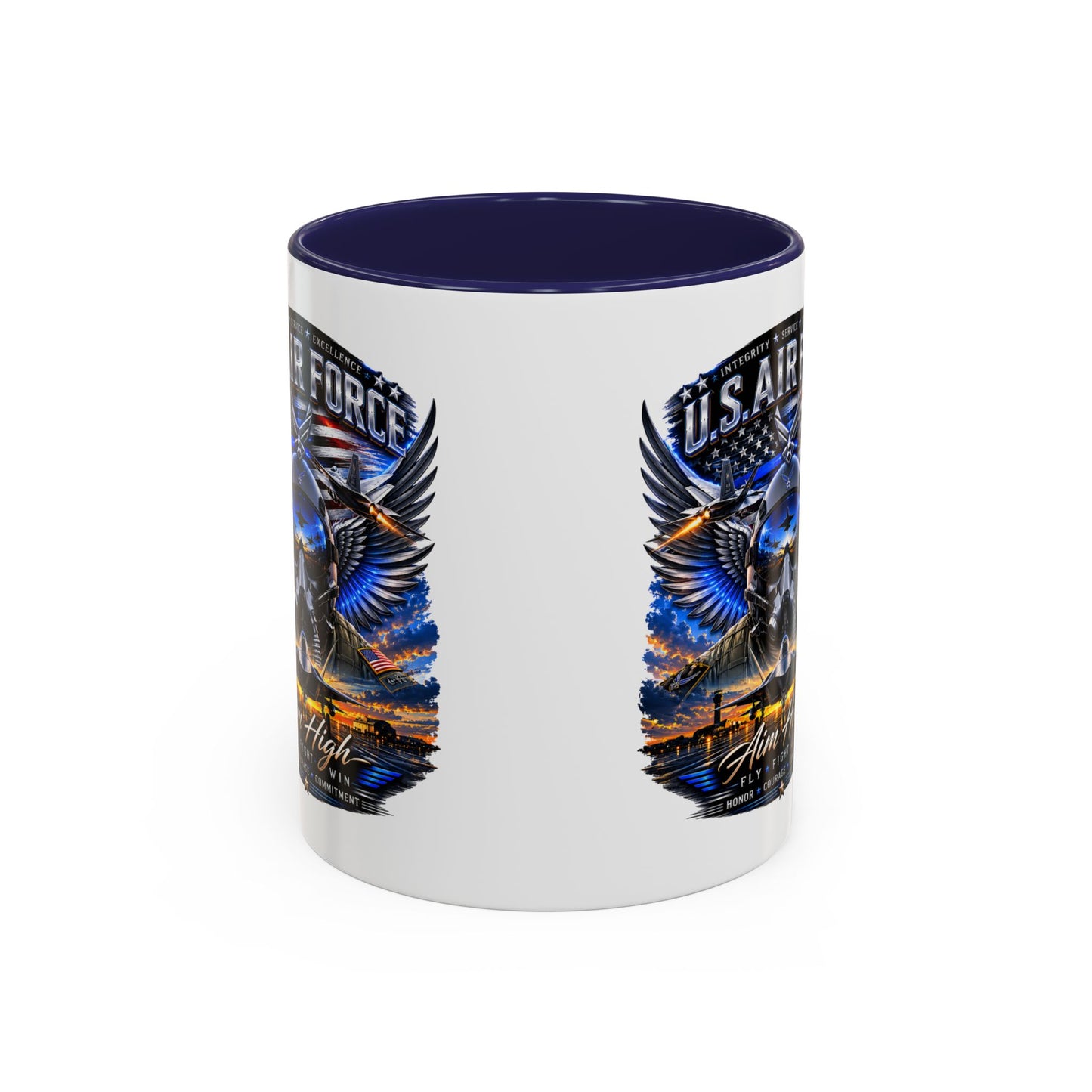 U.S. Air Force Eagle Coffee Mug — "Aim High" Accent 11/15oz