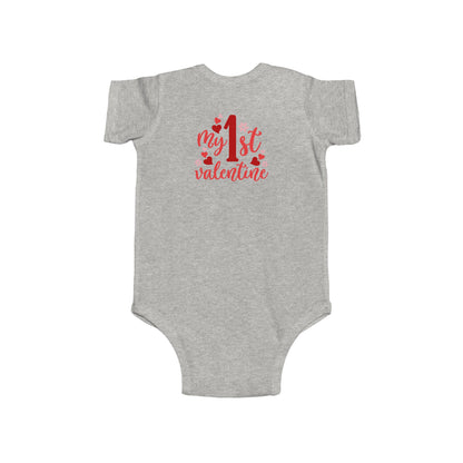Baby Bodysuit — "My 1st Valentine" Infant Valentine Onesie