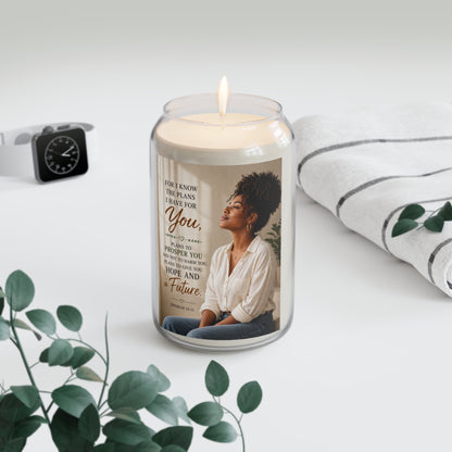 Inspirational Soy Candle 13.75oz — "For I Know the Plans I Have for You" Prayer Candle