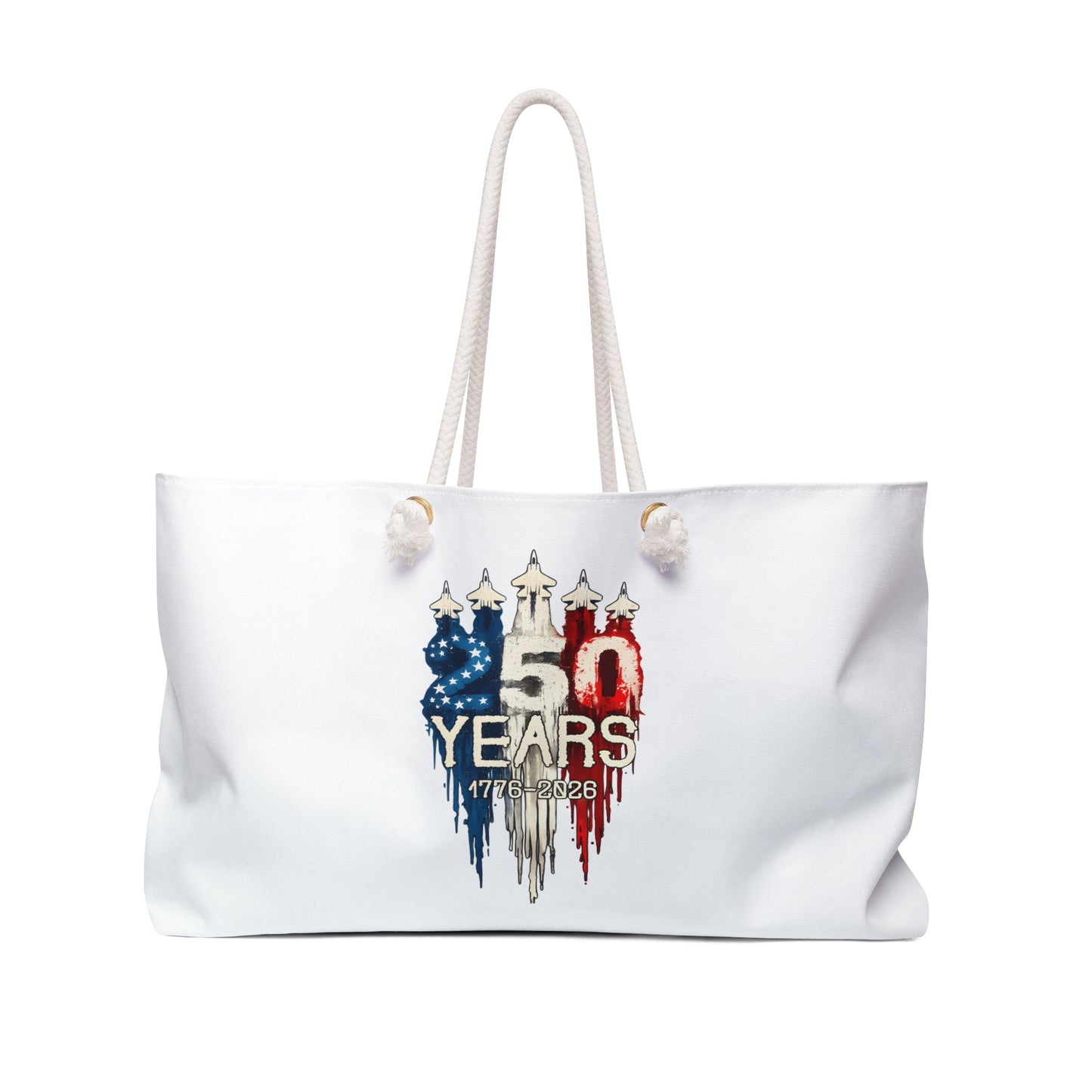 Patriotic 250th Anniversary Weekender Bag — USA Stars & Stripes Travel Tote