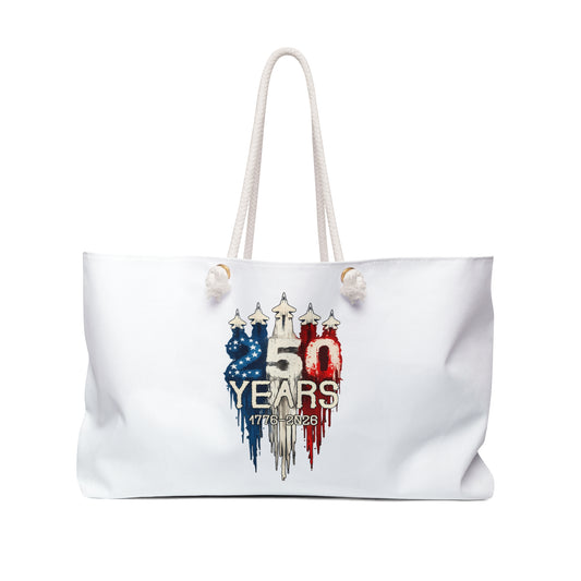 Patriotic 250th Anniversary Weekender Bag — USA Stars & Stripes Travel Tote