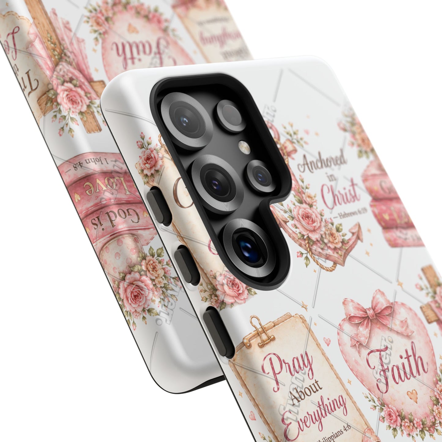 Faith Floral Phone Case – Christian Inspirational Scripture iPhone Cover (Choose Joy, Pray, Faith)