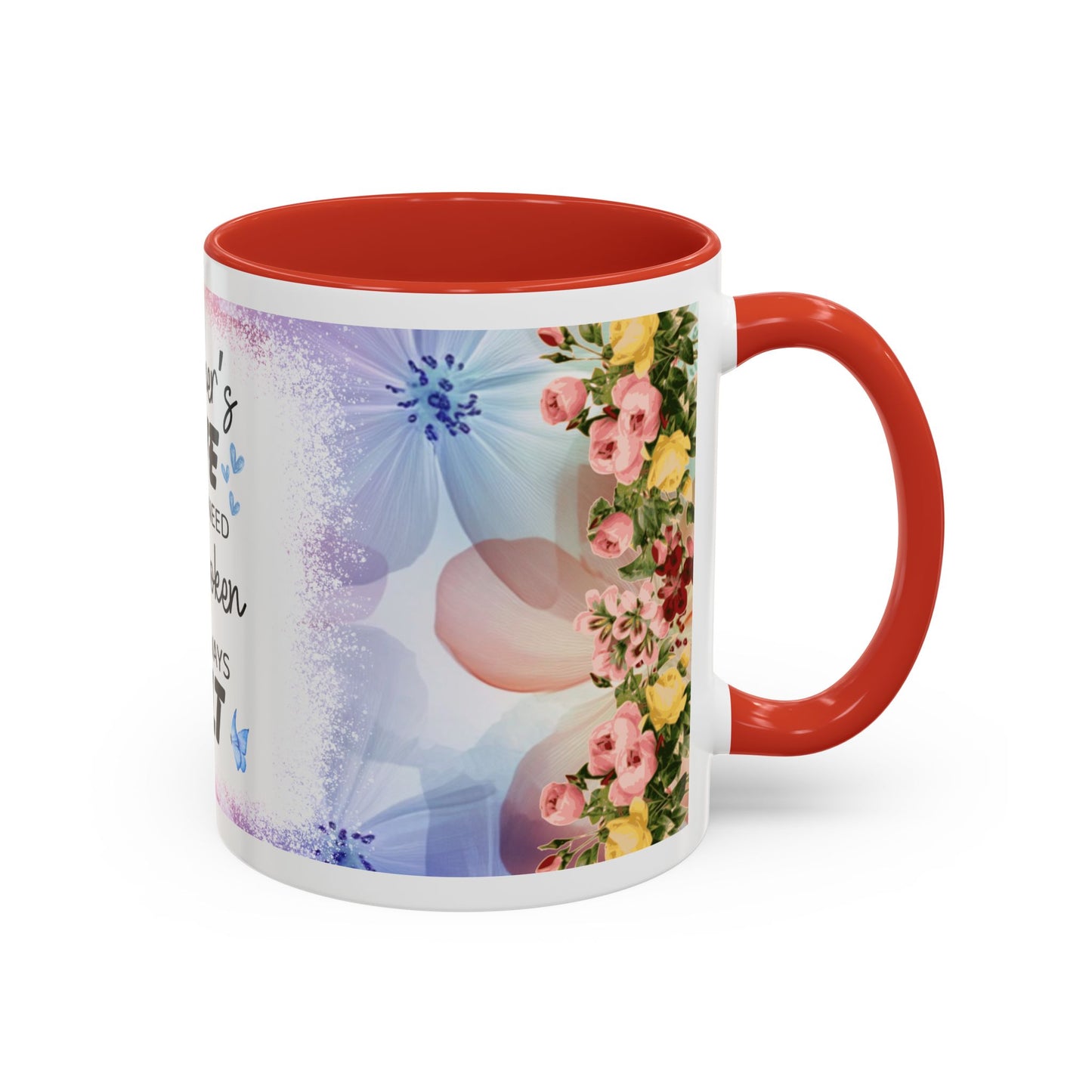 Mother’s Love Accent Coffee Mug – Floral Inspirational Gift (11/15 oz)