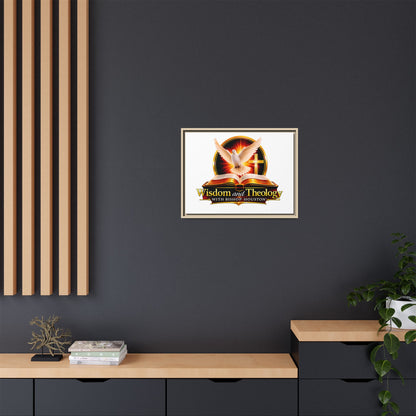 Framed Canvas Print — "Wisdom and Theology" Dove & Bible Wall Art