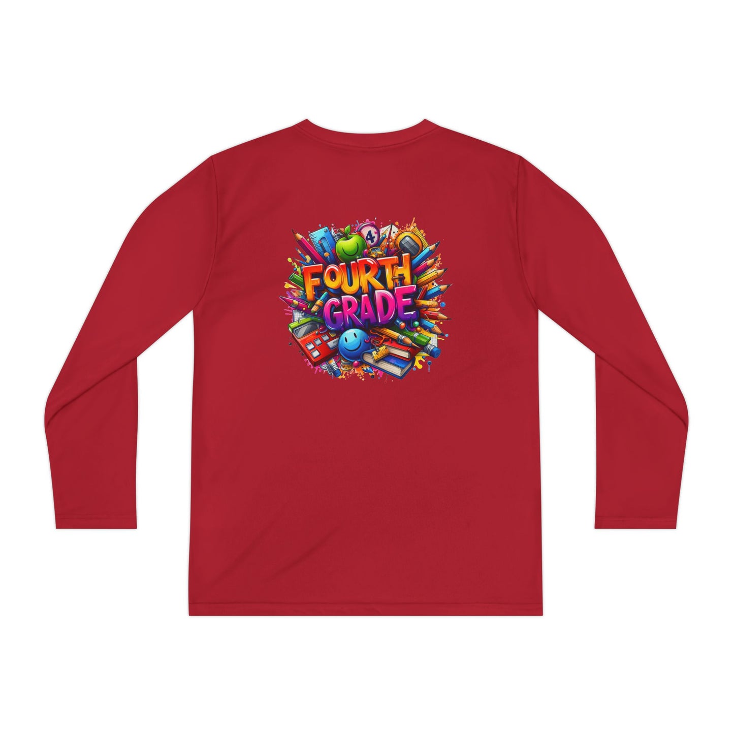 Fourth Grade Long Sleeve Tee — Colorful School Kids Shirt