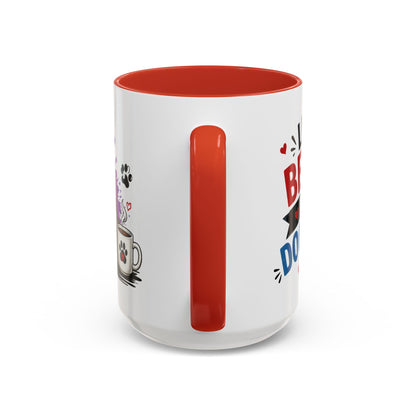 Dog and Cat Coffee Mug – "Life is Better with a Cat" Accent Ceramic Mug