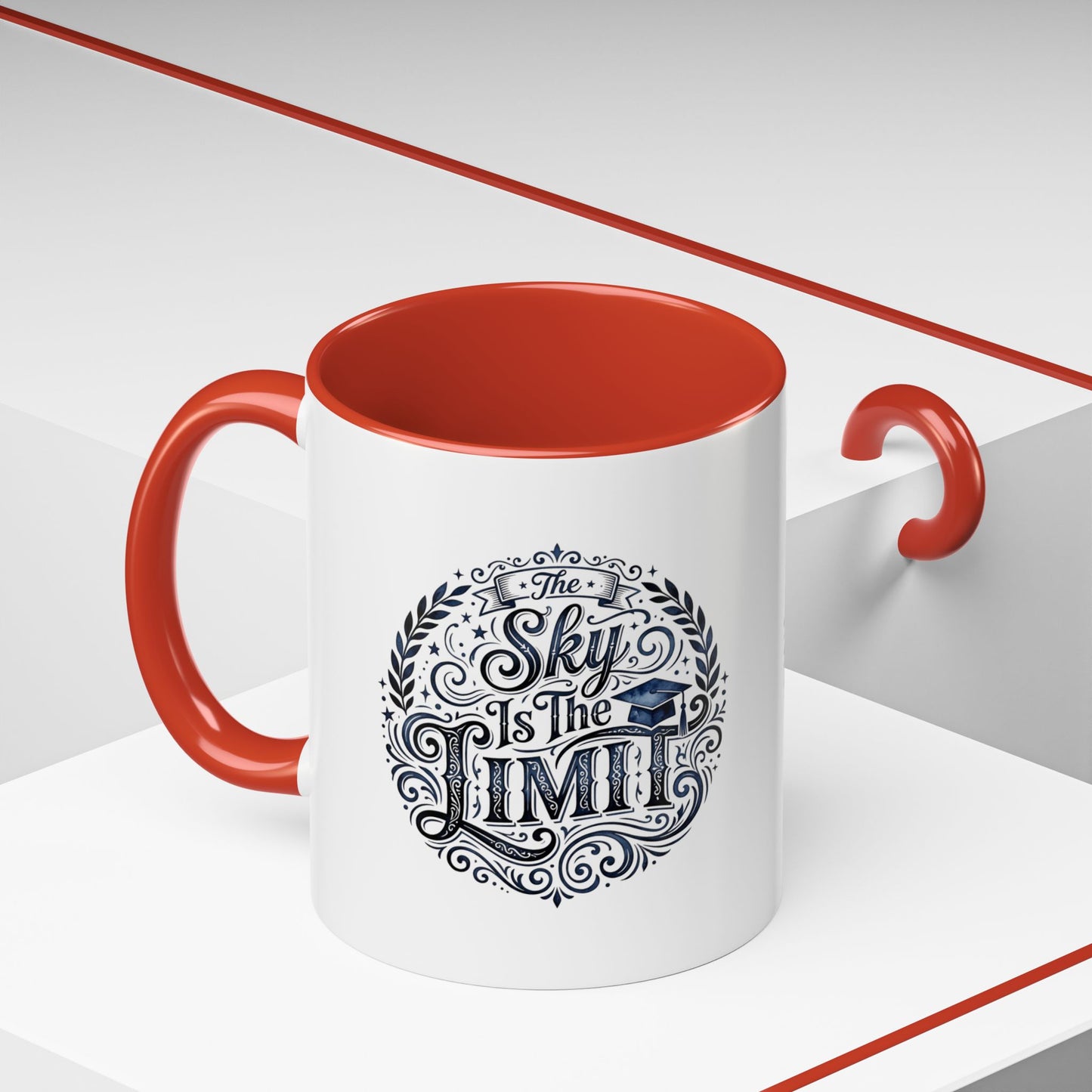 Accent Coffee Mug — “The Sky Is The Limit” Inspirational Graduation Coffee Mug