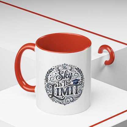 Accent Coffee Mug — “The Sky Is The Limit” Inspirational Graduation Coffee Mug