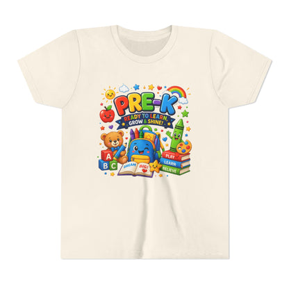 Pre-K Ready To Learn Kids T-Shirt — Colorful Preschool Back-to-School Tee