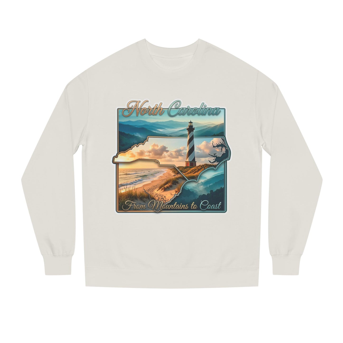 North Carolina Lighthouse Sweatshirt — From Mountains to Coast Scenic Crewneck