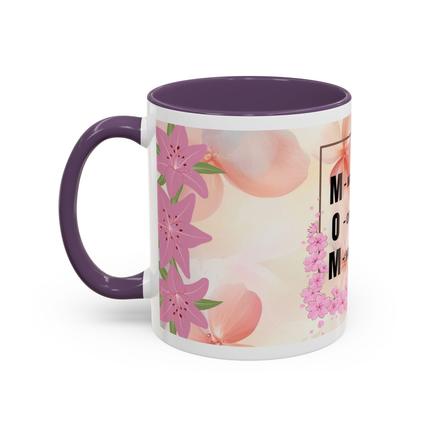 Mom Acronym Coffee Mug — "MOM: Magical • One-of-a-Kind • Motivator" Floral Accent