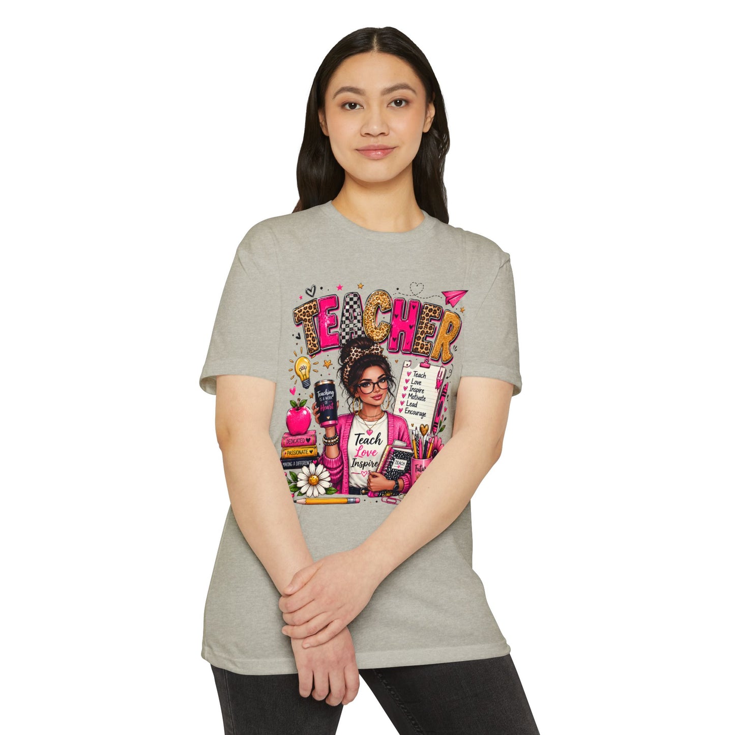 Teacher Graphic T-Shirt — Teach, Love, Inspire Design