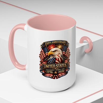 Patriotic Eagle Coffee Mug - United States 250th Anniversary 1776-2026