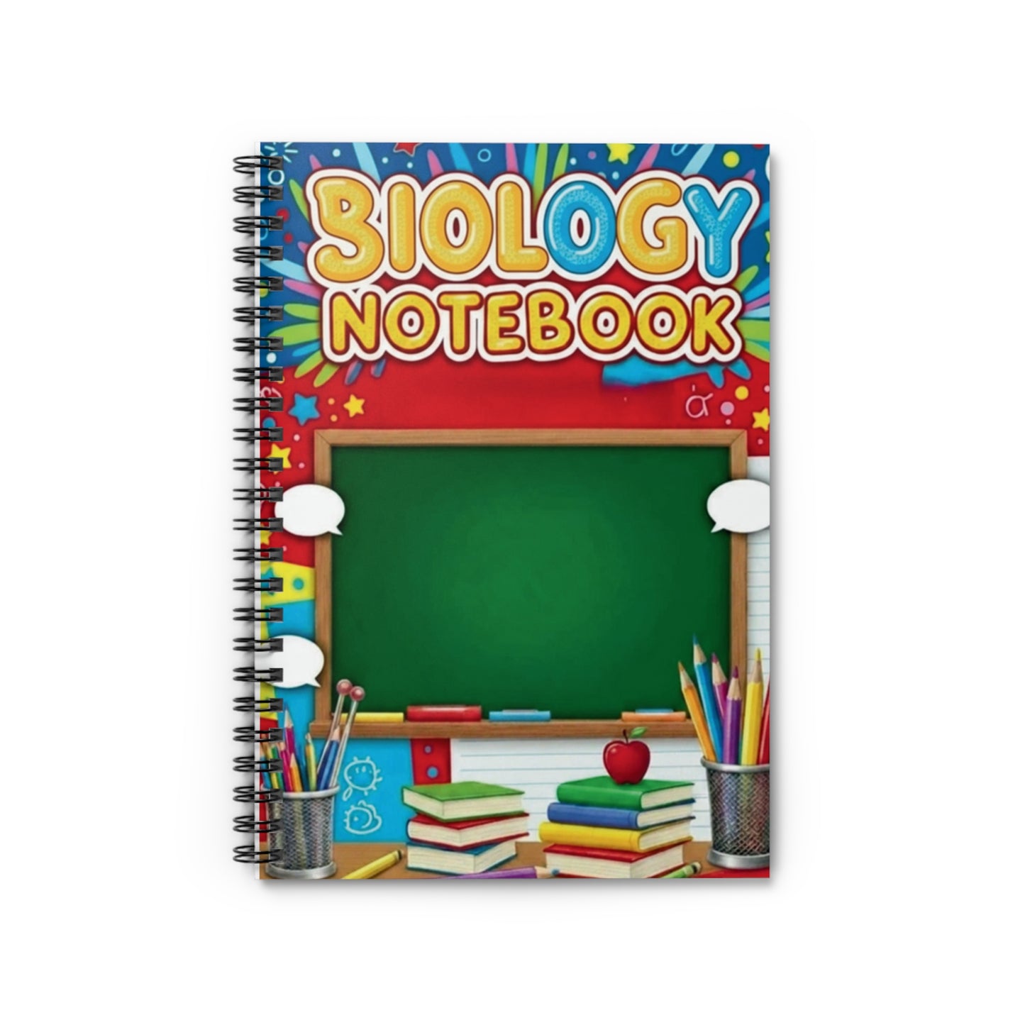 Biology Notebook — Spiral Ruled School Notebook for Students