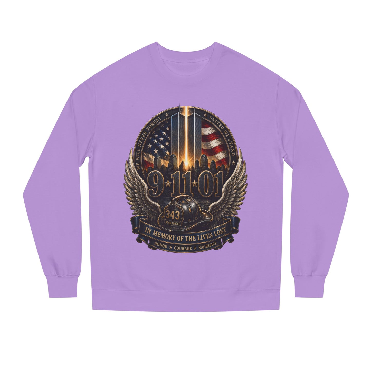 9/11 Memorial Crewneck Sweatshirt — Tribute to Fallen Heroes