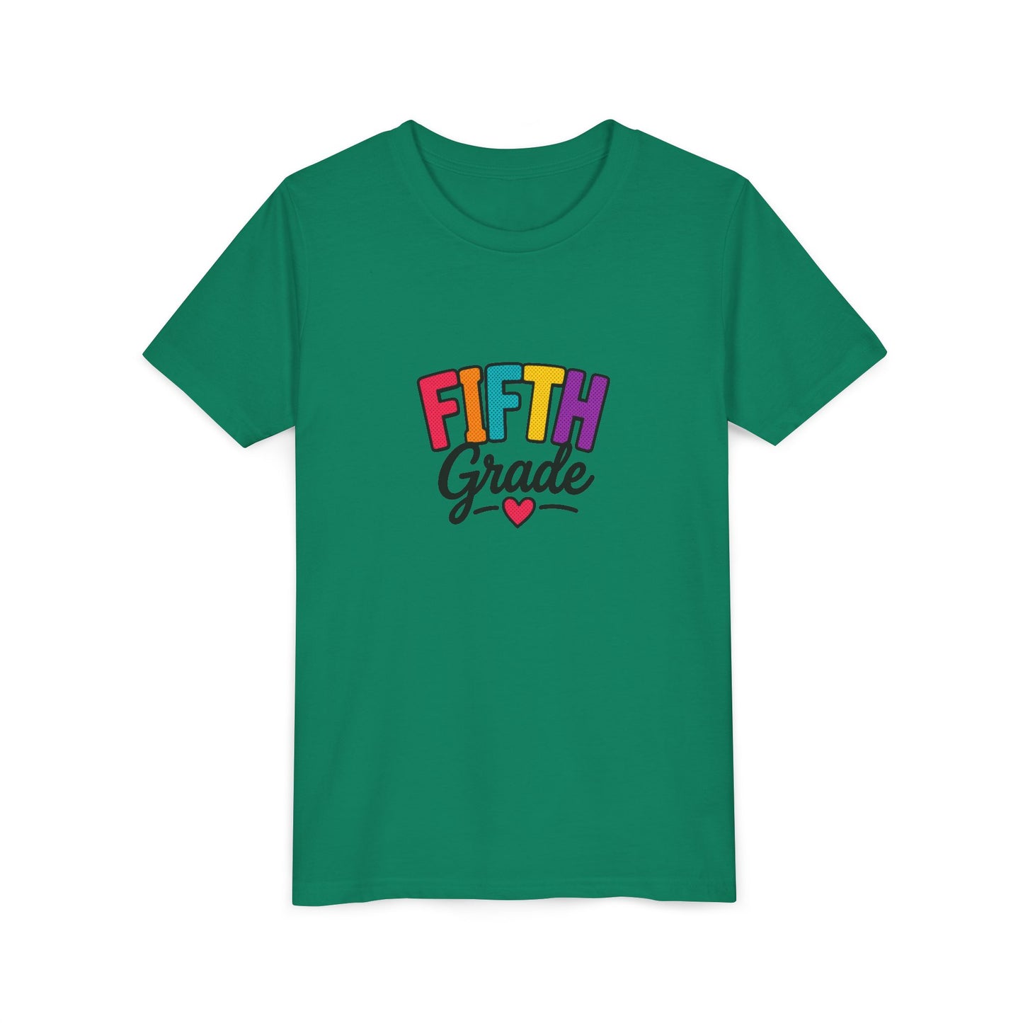 Fifth Grade Kids T‑Shirt – Colorful Back-to-School Tee with Heart