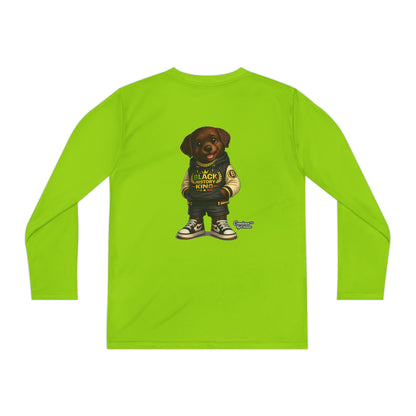 Youth Long Sleeve Tee — 'Lil Black Lab' Cute Puppy Graphic Shirt