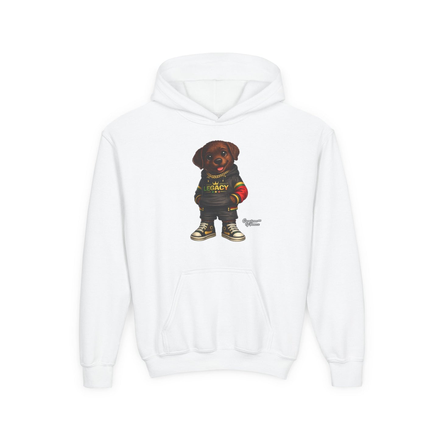 Youth Hoodie — 'Legacy' Streetwear Puppy Graphic Sweatshirt