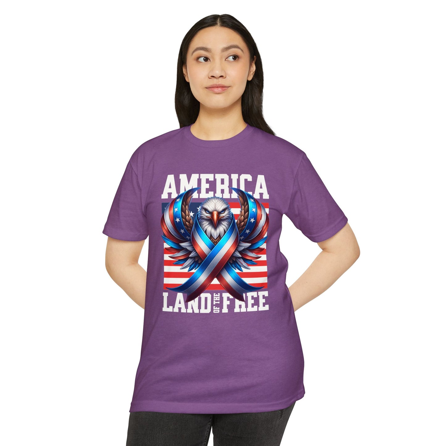 America Land of the Free Eagle Ribbon T-Shirt