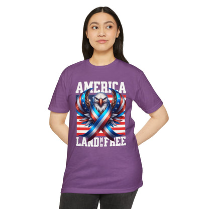 America Land of the Free Eagle Ribbon T-Shirt
