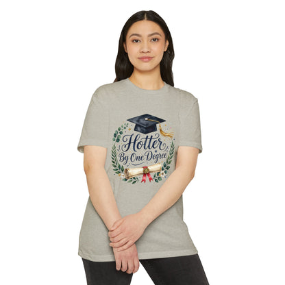 Graduation T-Shirt — "Hotter By One Degree" Cap & Diploma Design