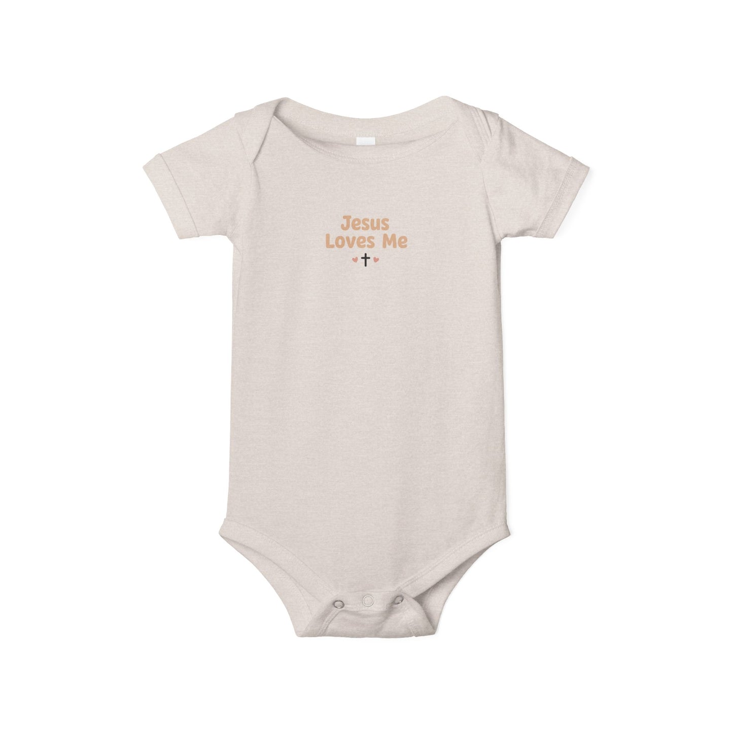 Infant Onesie “Jesus Loves Me” Baby Bodysuit – Christian Newborn Gift
