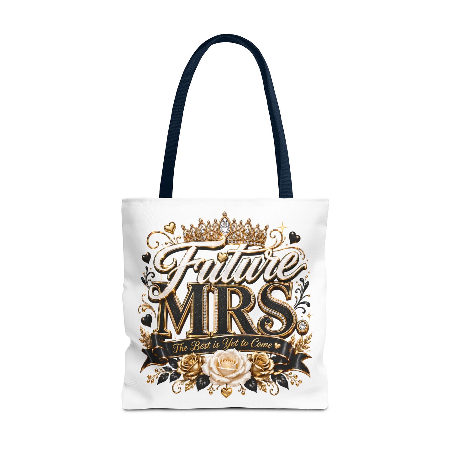 Future Mrs. Tote Bag — Bridal Bachelorette Gift Bag with Gold Crown Design