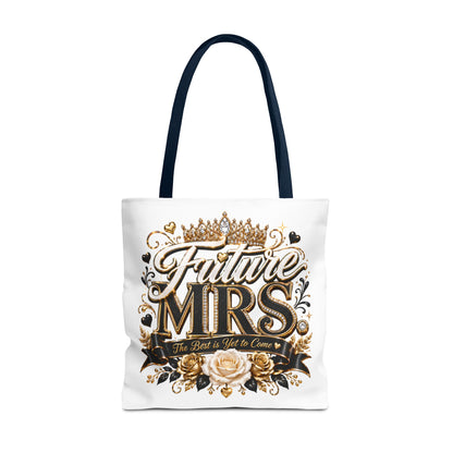 Future Mrs. Tote Bag — Bridal Bachelorette Gift Bag with Gold Crown Design