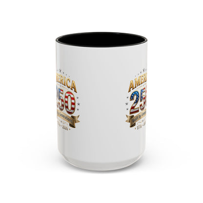America 250 Coffee Mug — Patriotic 1776–2026 Anniversary Accent Mug