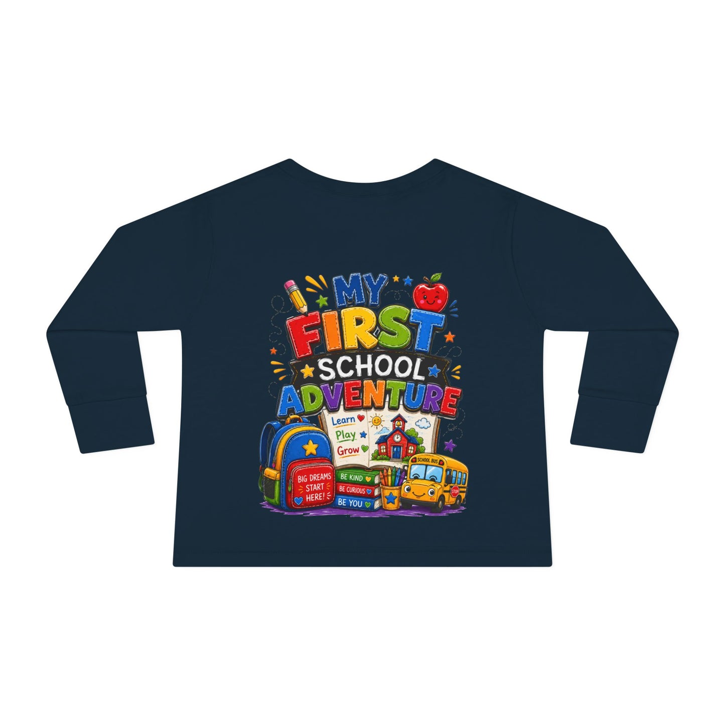 My First School Adventure Toddler Long Sleeve Tee
