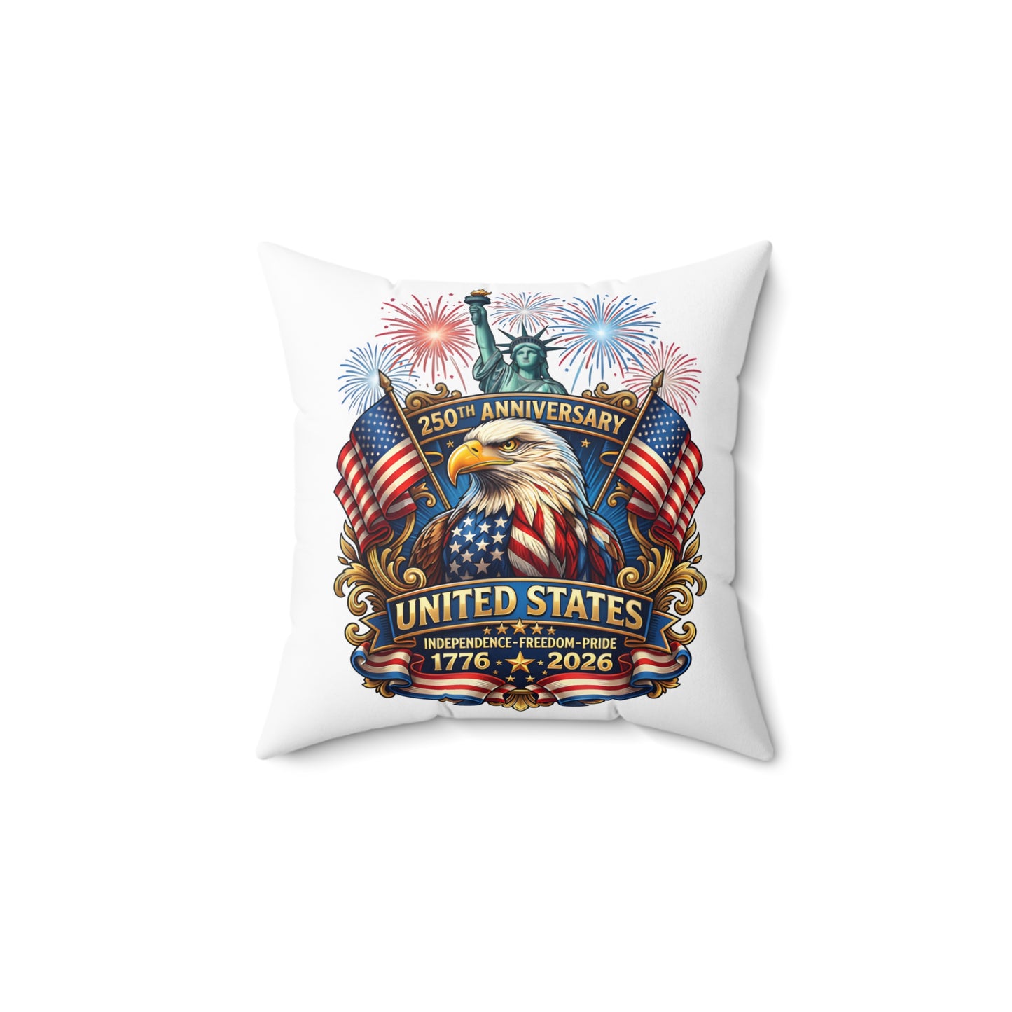 United States 250th Anniversary Eagle Throw Pillow — 1776–2026 Patriotic Decorative Pillow