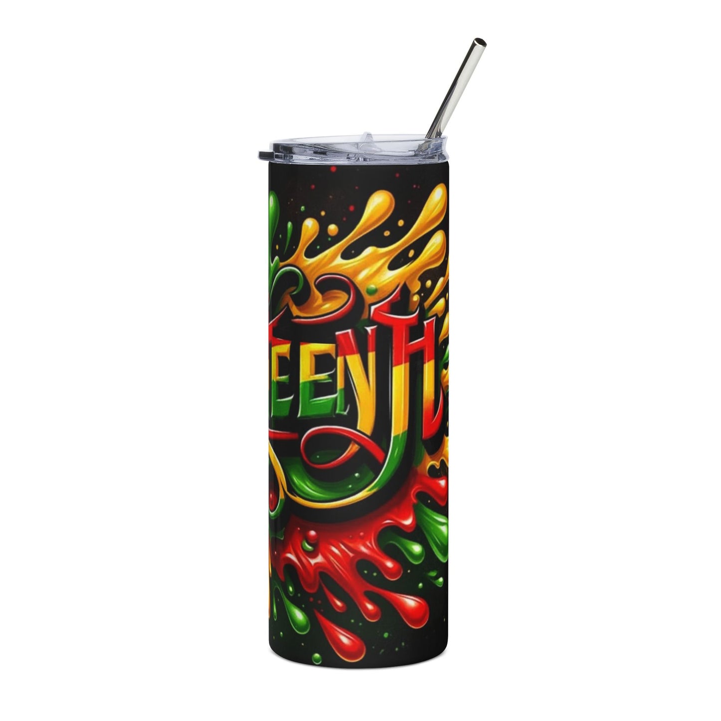 20oz Stainless Steel Tumbler — Colorful JUNKIE Drip Design, Insulated Travel Cup