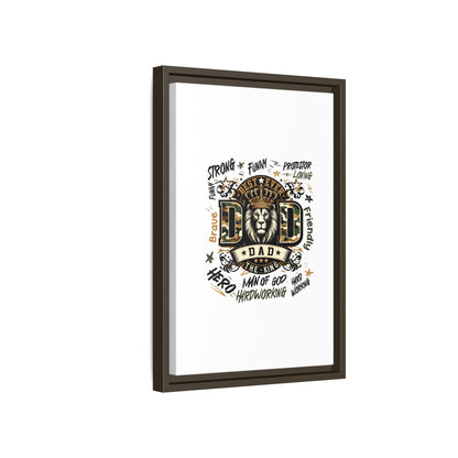 Framed Matte Canvas 'Best Ever DAD' Wall Art – Lion King Design, Father’s Day Gift